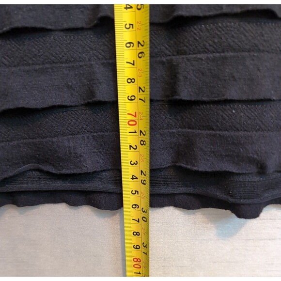 Max Studio Women's LARGE Sheath Dress Black Tiered Ruffle Layers Whimsygoth - Picture 6 of 12